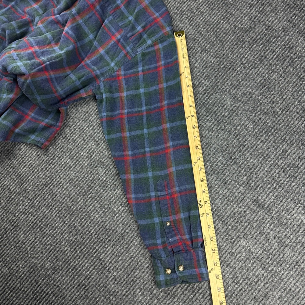 Pendleton Mens Blue Green Red Plaid Cotton Flannel Button Down Shirt Size M - Picture 8 of 9